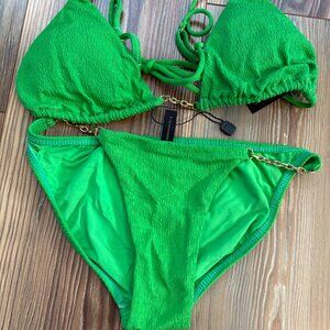 VIX Hermanny chain embellished bright green bikini small S